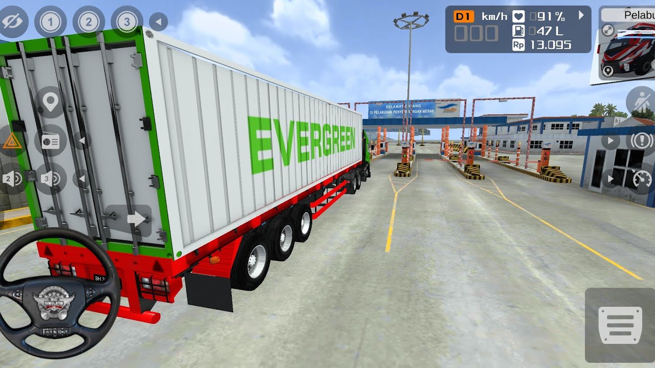 Truck Trailer Panjang Mencari Penumpang Wisata ke Pelabuhan Merak | BUS SIMULATOR INDONESIA BUSSID 