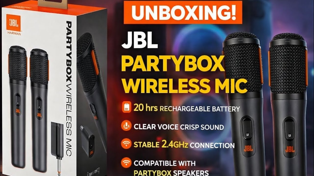 JBL PartyBox Wireless Mic Unboxing 🎤 | 20 Hours Battery | Worth Buying?