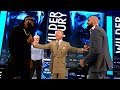 Deontay Wilder shoves Tyson Fury as both fighters try to spar at London press conference