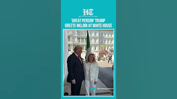 President Trump Steps Out To Receive Italy PM Giorgia Meloni At White House Porch Shorts 