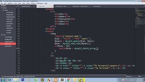 Học PHP   MYSQL  Hiển thị thông tin thành viên