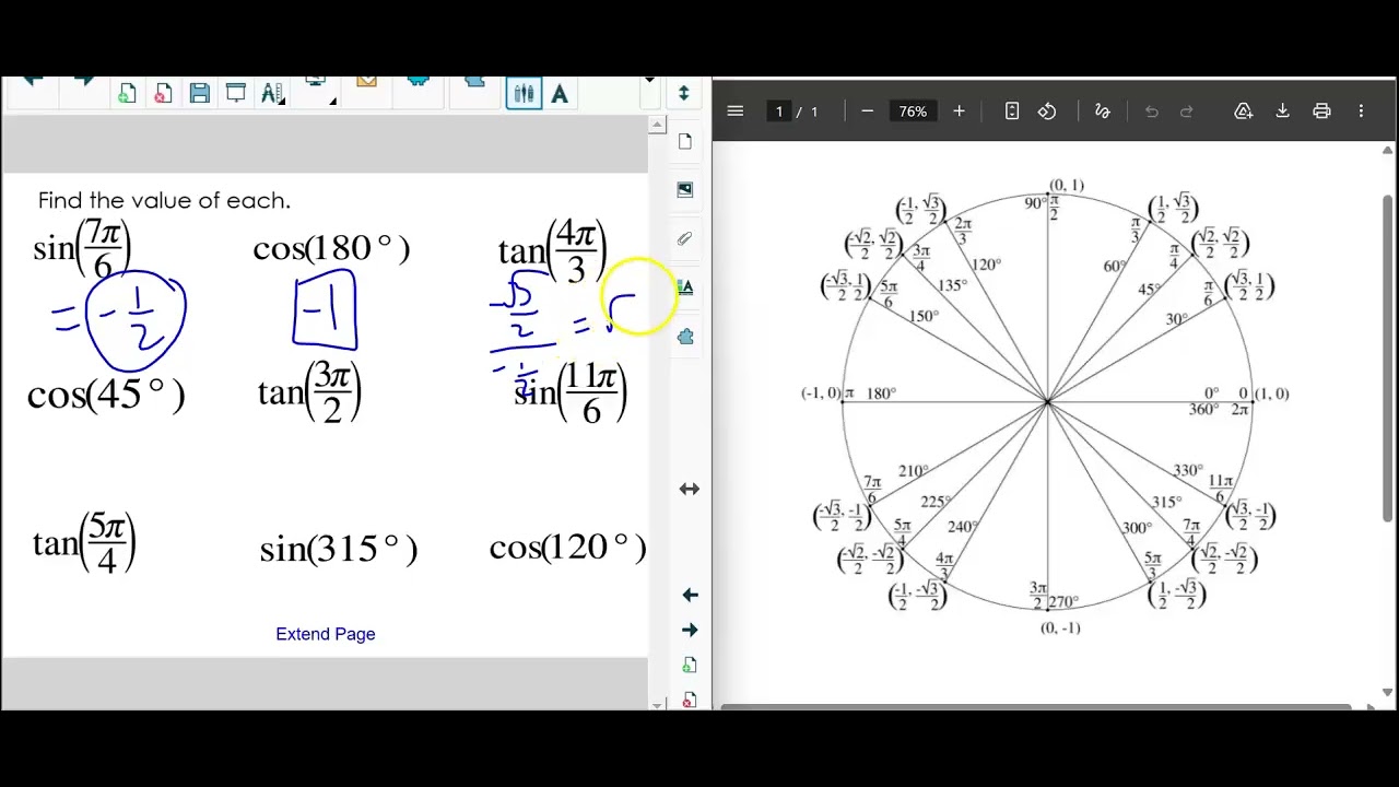 Apply Unit Circle Day 1 - YouTube