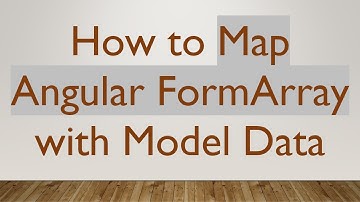 How to Map Angular FormArray with Model Data