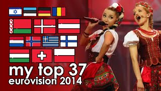 my top 37 • eurovision 2014 | with ratings