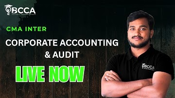 cma inter | corporate accounting and audit | 1- 10 classes
