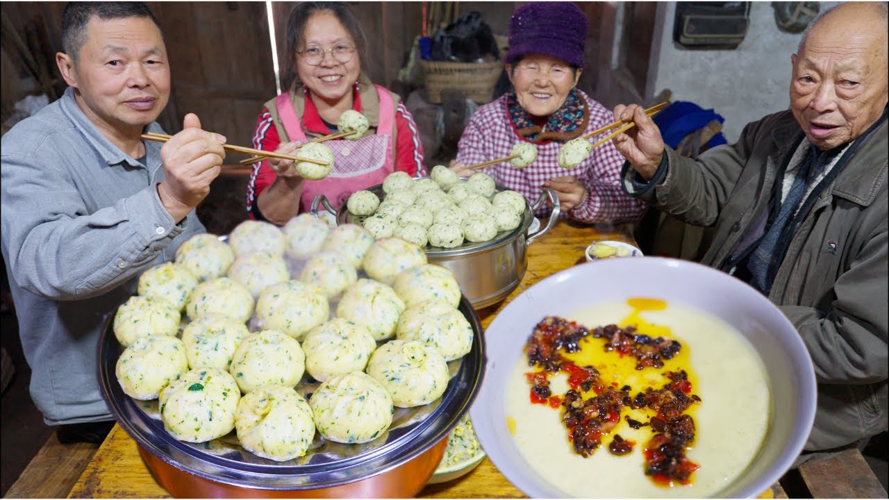 Primitives chinesisches Leben im VERGESSENEN Dorf, traditionelles Bao im Steinhaus