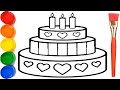 How to draw a  cute cake easy ks art