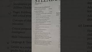 Ctet syllabus/CDP syllabus Child development and pedagogy/ctet paper2/ctet cdp syllabus analysis2025