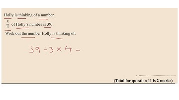Holly Number Fraction Problem KS3 Maths