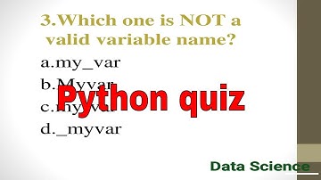 Python Quiz-1 || Data Science (AI) || Machine Learning