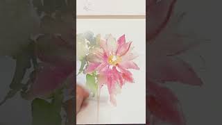 Dahlia, Watercolor Demonstration.