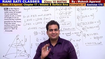 Class 10 Maths (Ex 17C Example 4) Volume And Surface Area (RS Agarwal 2019)