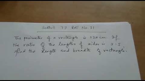 Class 7 Linear equation in one variable |The perimeter of a rectangle is 320 cm.