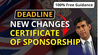 Certificate of Sponsorship New Changes from April 2024 | UK Immigration Rules 2024