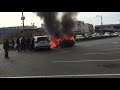 Пожар. Сгорела машина на парковке в Ужгороде ТЦ Дастор . Жесть .