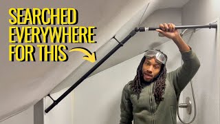 How to make a Angle Shower Rod for Angled Attic Walls, Renovating Abandoned 3 Family Part 15