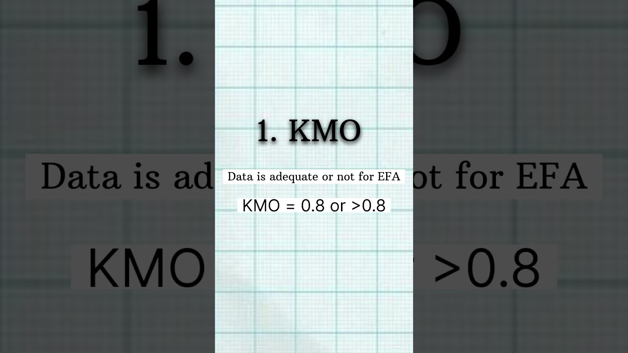 3 Metrics for EFA (Exploratory Factor Analysis) 