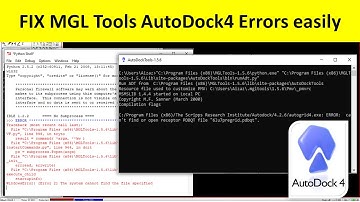 FIX MGL AutoDock 4 Tools ERRORs on Windows 10