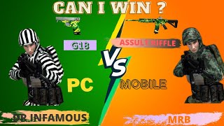 BULLET FORCE PC VS MOBILE ...(1VS 1)..(G 18 )VS( ASSULTRIFLE )