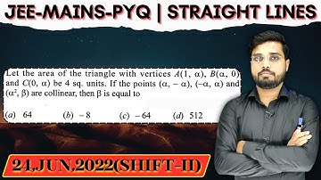 Let the area of the triangle with vertices A(1, α), B(α, 0) and C(0, a) be 4 sq. units. If the point