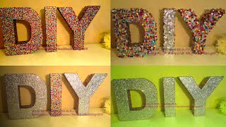 DIY Как сделать объемные буквы | 3D слова | Инкрустация стразами | DARYA MIGAL