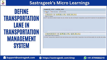 Define Transportation Lane in Transportation Management System || Sastrageek Micro Learning