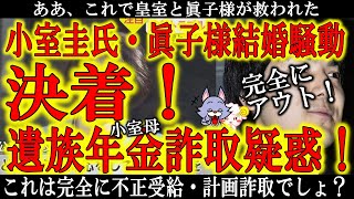 【小室圭＆眞子様結婚騒動 これにて決着！『小室圭・母！遺族年金詐取疑惑！』】小室圭母の遺族年金計画詐取を示すメールが流出！これは確定的な証拠だ！もう決まりでしょ！？結婚無理でしょ！よっしゃあ！皇室と眞