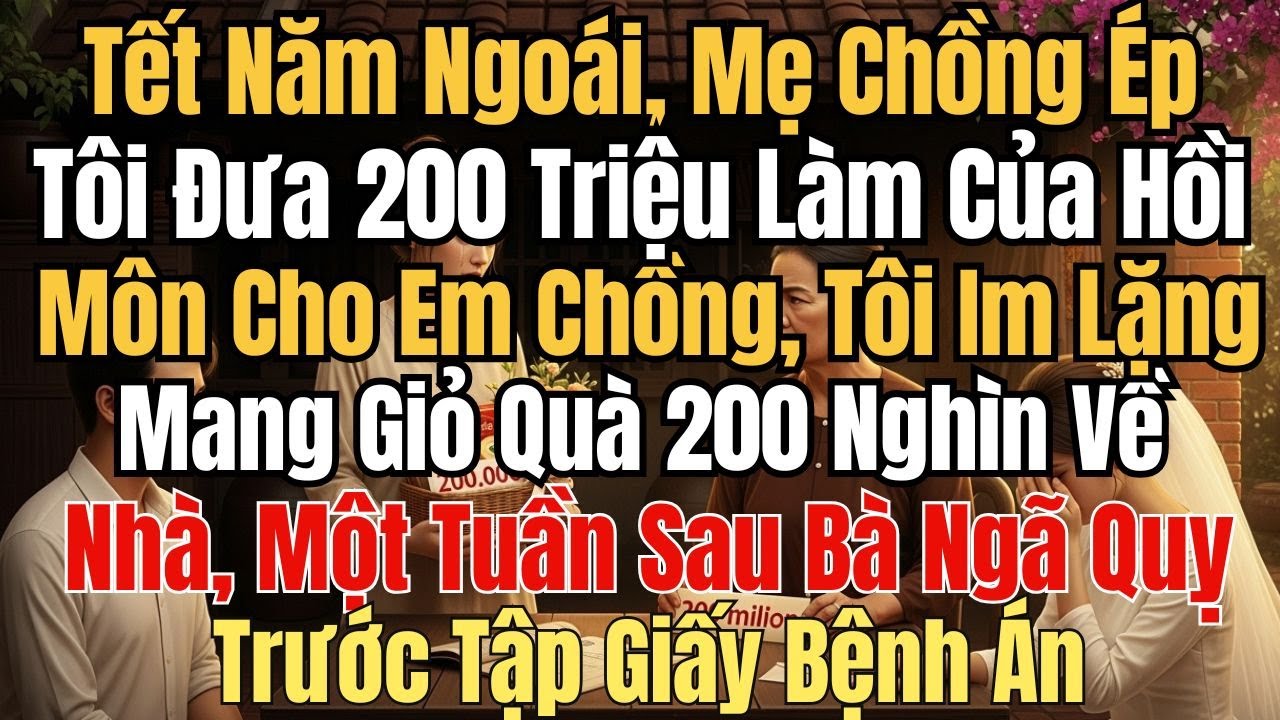 Tết Năm Ngoái, Mẹ Chồng Ép Tôi Đưa 200 Triệu Làm Của Hồi Môn Cho Em Chồng, Tôi Im Lặng Mang Giỏ 200K