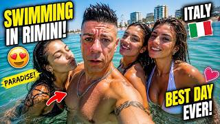 17/2 🇮🇹 Rimini Beach Blew My Mind! 🌊 Swimming in Italy's Beautiful Adriatic Sea | Travel Vlog