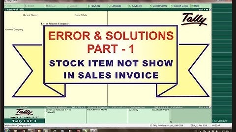 Error & Solutions Part-1| Stock item list not show in sales & purchase invoice in Tally ERP 9|