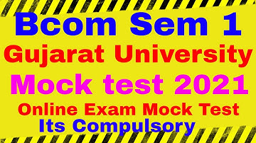 Bcom Sem 1 Online Mock test 2021 | Mock test online exam | Mock test Bcom sem 1 2021
