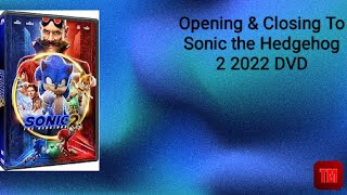 Opening & Closing To Sonic The Hedgehog 2 2022 Dvd