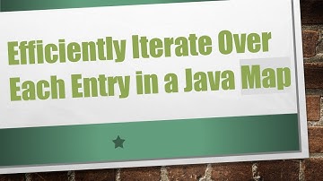 Efficiently Iterate Over Each Entry in a Java Map