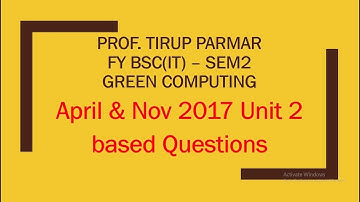 FYIT Green Computing - April & Nov2017 Unit2 based Q