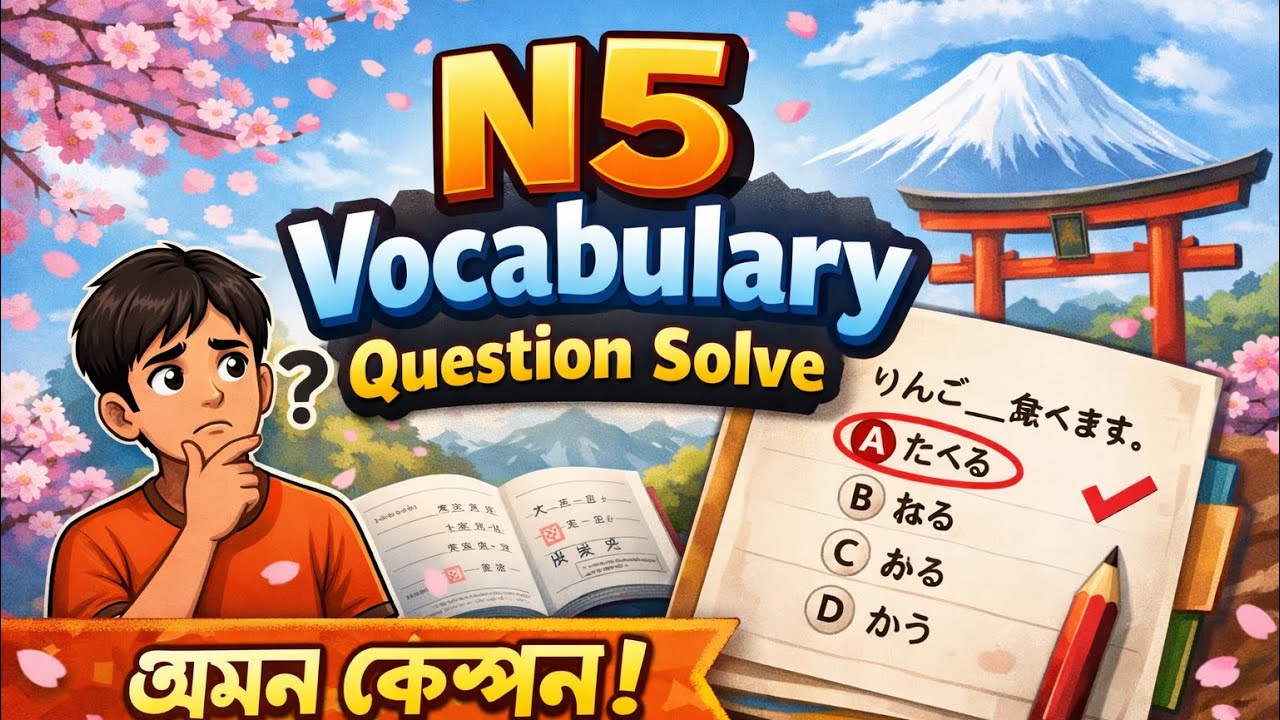 N5 qustion solve  #japan  #education  #জাপান #n5 