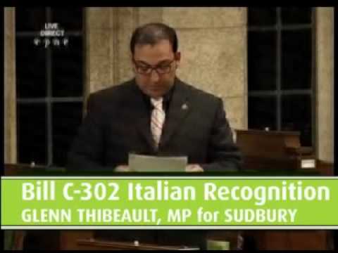 Thibeault: Italian-Canadian Recognition Bill C 302