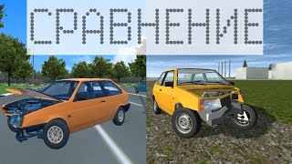 Сравнение игр Russian car crash simulator и simple car crash physics simulator.