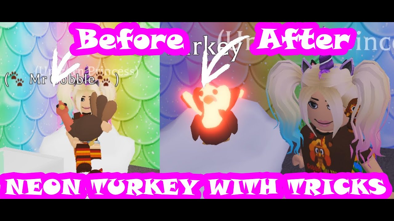 NEON TURKEY SO CUTE FROM ADOPT ME FARM PETS WITH TRICKS YouTube