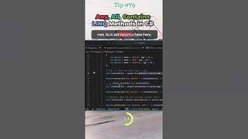 Any, All, Contains LINQ Methods in C# Tip #79
