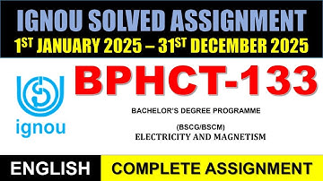BPHCT 133 Solved Assignment 2025 || bphct-133 solved assignment in English || Jan 2025 to Dec 2025