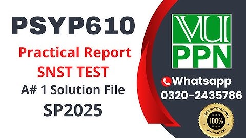 PSYP610 Practical Assignment 1 solution 2025 #psyp610 #vu #practical
