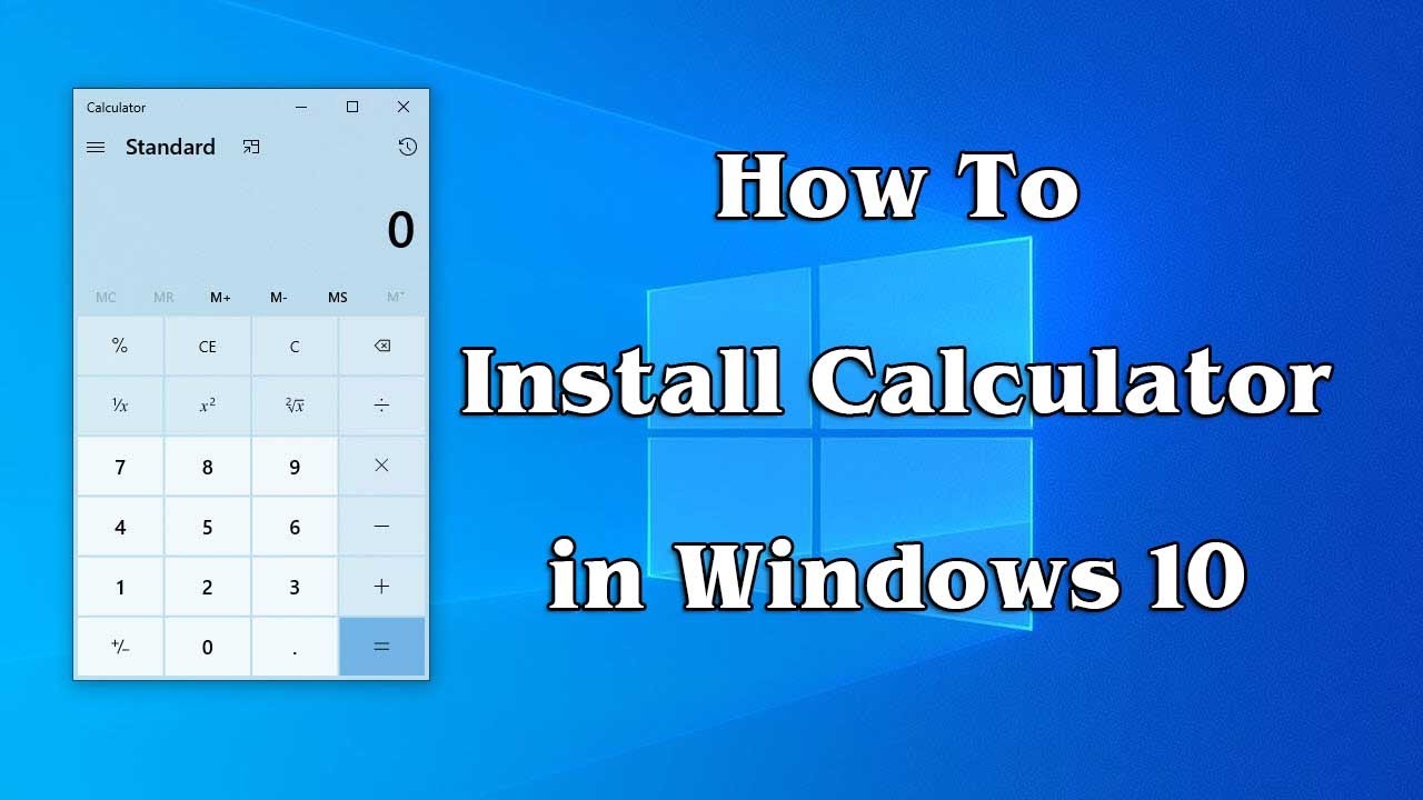 How To Install Calculator In Windows 10 YouTube