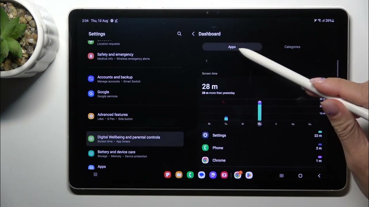 How to Check Total Screen Time on Samsung Galaxy Tab S9? YouTube