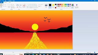 Sunrise drawing in the ms paint || कंप्युटर में सूर्योदय का डिजाइन कैसे करें screenshot 4