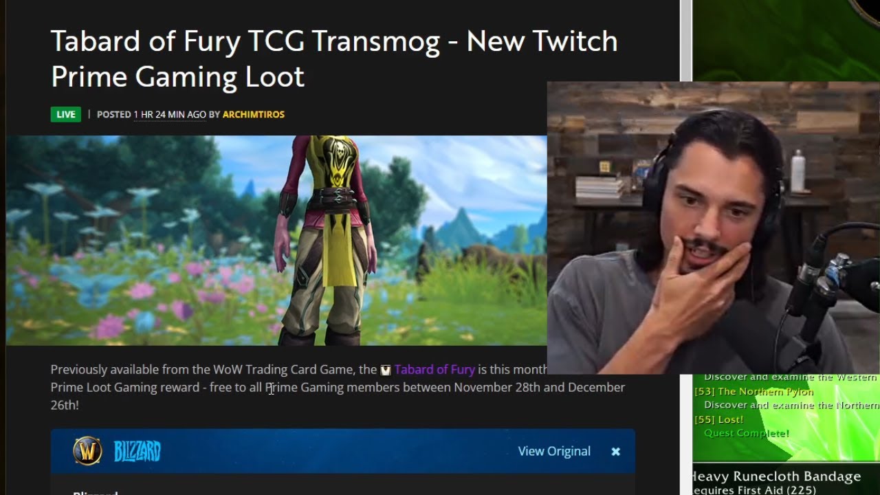 Prime Gaming Loot: Get the Tabard of Fury Transmog