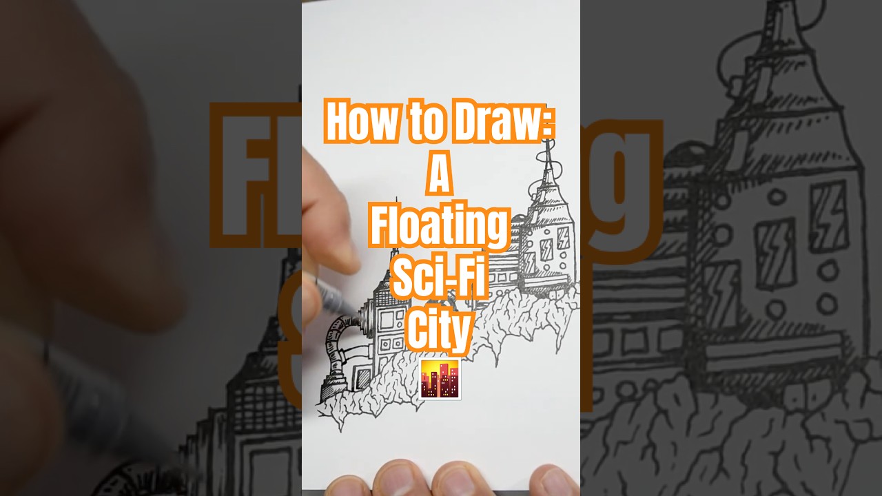 Floating City Drawing For Kids