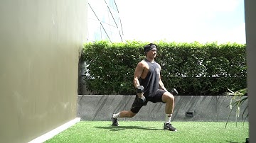 Static lunges bicep curl