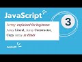 JavaScript Array explained for beginners, Array Literal, Array Constructor, Copy Array in Hindi
