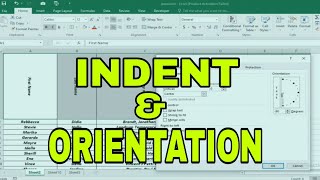 Indent & Orientation in Excel Ms Excel 8 Orientation Rotate Text Increase Indent Decrease Indent Ms Excel Hindi