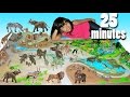 Educational Learn Animal Names and Sounds with Safari Playmat and Animal Toys